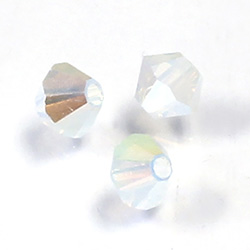 Preciosa Crystal Bead - Bicone 06MM 2X COATED WHITE OPAL AB