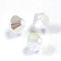 Preciosa Crystal Bead - Bicone 06MM 2X COATED WHITE OPAL AB