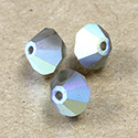 Preciosa Crystal Bead - Bicone 06MM MATTE BLACK DIAMOND AB