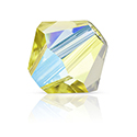 Preciosa Crystal Bead - Bicone 04MM 2X COATED ACID YELLOW AB