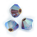 Preciosa Crystal Bead - Bicone 06MM 2X COATED BURGUNDY AB