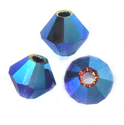 Preciosa Crystal Bead - Bicone 04MM 2X COATED DEEP TANZANITE AB