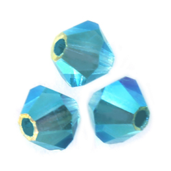 Preciosa Crystal Bead - Bicone 04MM 2X COATED INDICOLITE AB