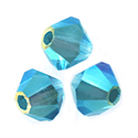 Preciosa Crystal Bead - Bicone 04MM 2X COATED INDICOLITE AB