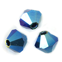 Preciosa Crystal Bead - Bicone 03MM 2X COATED JET AB