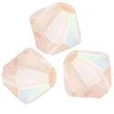 Preciosa Crystal Bead - Bicone 04MM 2X COATED LT ROSE AB