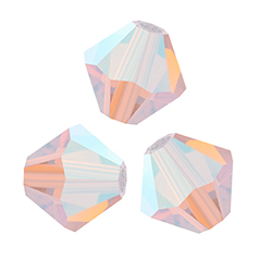 Preciosa Crystal Bead - Bicone 05MM 2X COATED ROSE OPAL AB