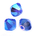 Preciosa Crystal Bead - Bicone 06MM 2X COATED SAPPHIRE AB
