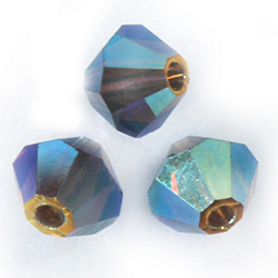 Preciosa Crystal Bead - Bicone 04MM 2X COATED SMOKE TOPAZ AB