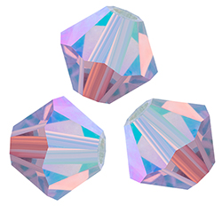 Preciosa Crystal Bead - Bicone 04MM 2X COATED VIOLET AB