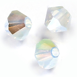 Preciosa Crystal Bead - Bicone 04MM 2X COATED WHITE OPAL AB