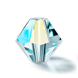 Preciosa Crystal Bead - Bicone 06MM SILVER AQUAMARINE AB
