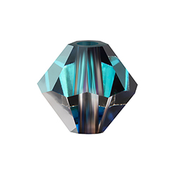 Preciosa Crystal Bead - Bicone 06MM CRYSTAL BERMUDA BLUE 1/2 COAT

