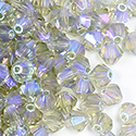 Czech Crystal Bead - Bicone 04MM 2X COATED BLACK DIAMOND AB