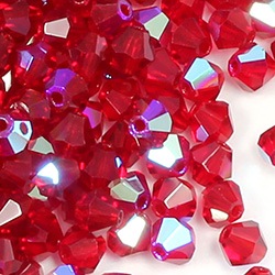 Czech Crystal Bead - Bicone 04MM SIAM RUBY AB