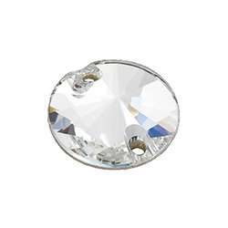 Preciosa Crystal Flat Back 2-Hole Sew-On Foiled Stone - Rivoli 12MM CRYSTAL