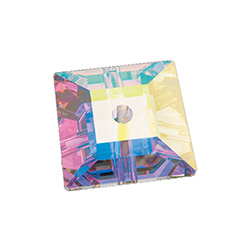 Preciosa Crystal Flat Back 1-Hole Sew-On Foiled Stone - Square 06MM CRYSTAL AB
