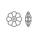 Swarovski Crystal Sew-On Stone - Flower Margarita 10MM VITRAIL MEDIUM 2nd Quality
