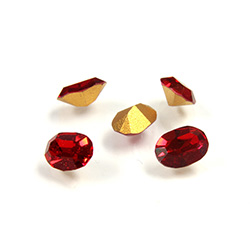 Preciosa Crystal Point Back Fancy Stone - Oval 08x6MM LT SIAM RUBY