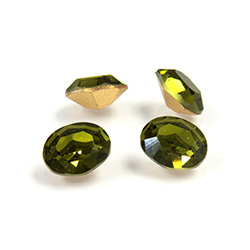 Preciosa Crystal Point Back Fancy Stone - Oval 10x8MM OLIVINE