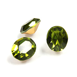 Preciosa Crystal Point Back Fancy Stone - Oval 12x10MM OLIVINE