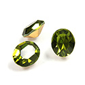 Preciosa Crystal Point Back Fancy Stone - Oval 12x10MM OLIVINE
