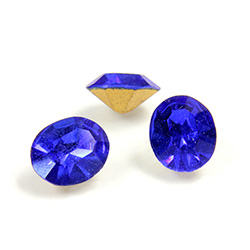 Preciosa Crystal Point Back Fancy Stone 2ND Quality - Oval 12x10MM SAPPHIRE