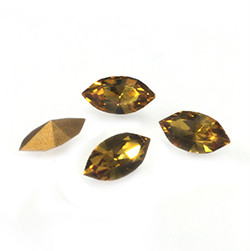 Preciosa Crystal Point Back Fancy Stone - Navette 08x4MM TOPAZ