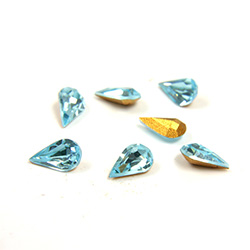 Preciosa Crystal Point Back Fancy Stone - Pear 06x3.6MM AQUA BOHEMICA