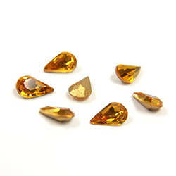 Preciosa Crystal Point Back Fancy Stone - Pear 06x3.6MM TOPAZ