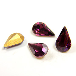 Preciosa Crystal Point Back Fancy Stone - Pear 10x6MM AMETHYST