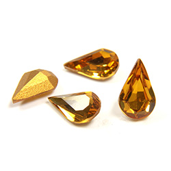 Preciosa Crystal Point Back Fancy Stone - Pear 10x6MM TOPAZ