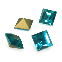 Preciosa Crystal Point Back Fancy Stone - Square 06MM BLUE ZIRCON
