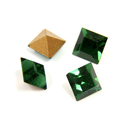 Preciosa Crystal Point Back Fancy Stone - Square 06MM GREEN TURMALINE