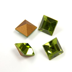 Preciosa Crystal Point Back Fancy Stone - Square 06MM OLIVINE