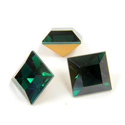 Preciosa Crystal Point Back Fancy Stone - Square 08MM EMERALD
