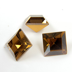 Preciosa Crystal Point Back Fancy Stone - Square 08MM SMOKE TOPAZ