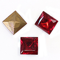 Preciosa Crystal Point Back Fancy Stone - Square 12MM SIAM RUBY