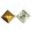 Preciosa Crystal Point Back Fancy Stone - Square 14MM CRYSTAL