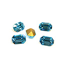 Preciosa Crystal Point Back Fancy Stone - Cushion Octagon 06x4MM AQUA BOHEMICA