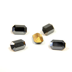 Preciosa Crystal Point Back Fancy Stone - Cushion Octagon 06x4MM HEMATITE