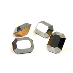 Preciosa Crystal Point Back Fancy Stone - Cushion Octagon 08x6MM HEMATITE