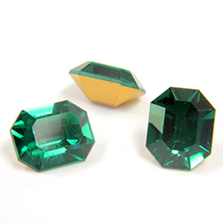 Preciosa Crystal Point Back Fancy Stone - Cushion Octagon 10x8MM EMERALD