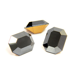 Preciosa Crystal Point Back Fancy Stone - Cushion Octagon 10x8MM HEMATITE
