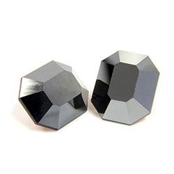 Preciosa Crystal Point Back Fancy Stone - Cushion Octagon 12x10MM HEMATITE