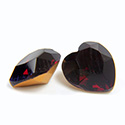 Preciosa Crystal Point Back Fancy Stone - Heart 08.8x8MM GARNET