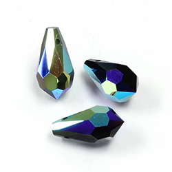 Preciosa Crystal Pendant - Pear 984 13x6.5MM JET AB