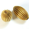 Brass Corrugated Bead - Standard Oval 35x22MM RAW