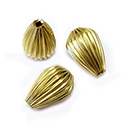 Brass Corrugated Bead - Standard Pear 18x12MM RAW