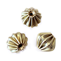 Brass Corrugated Bead - Standard Bicone approx. 7.7mm Hole to Hole - 8.8mm side to side RAW BRASS